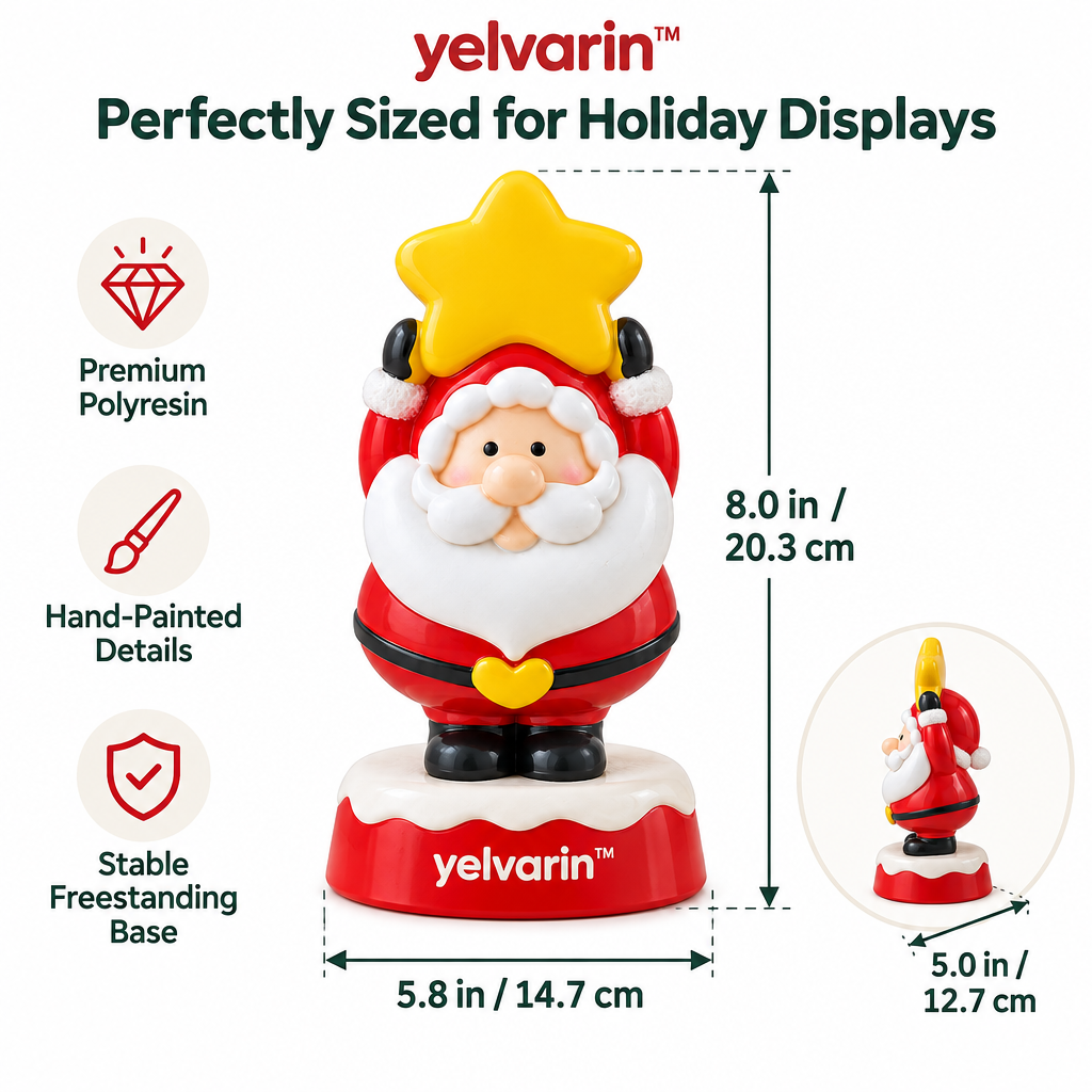 yelvarin™ Santa Claus with Star Topper Resin Tabletop Figurine