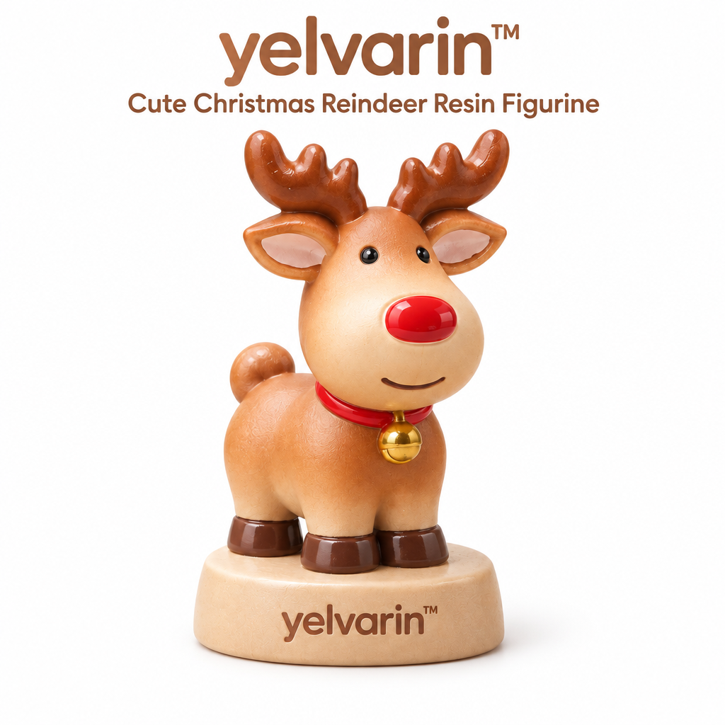 yelvarin™ Cute Christmas Reindeer Resin Tabletop Figurine