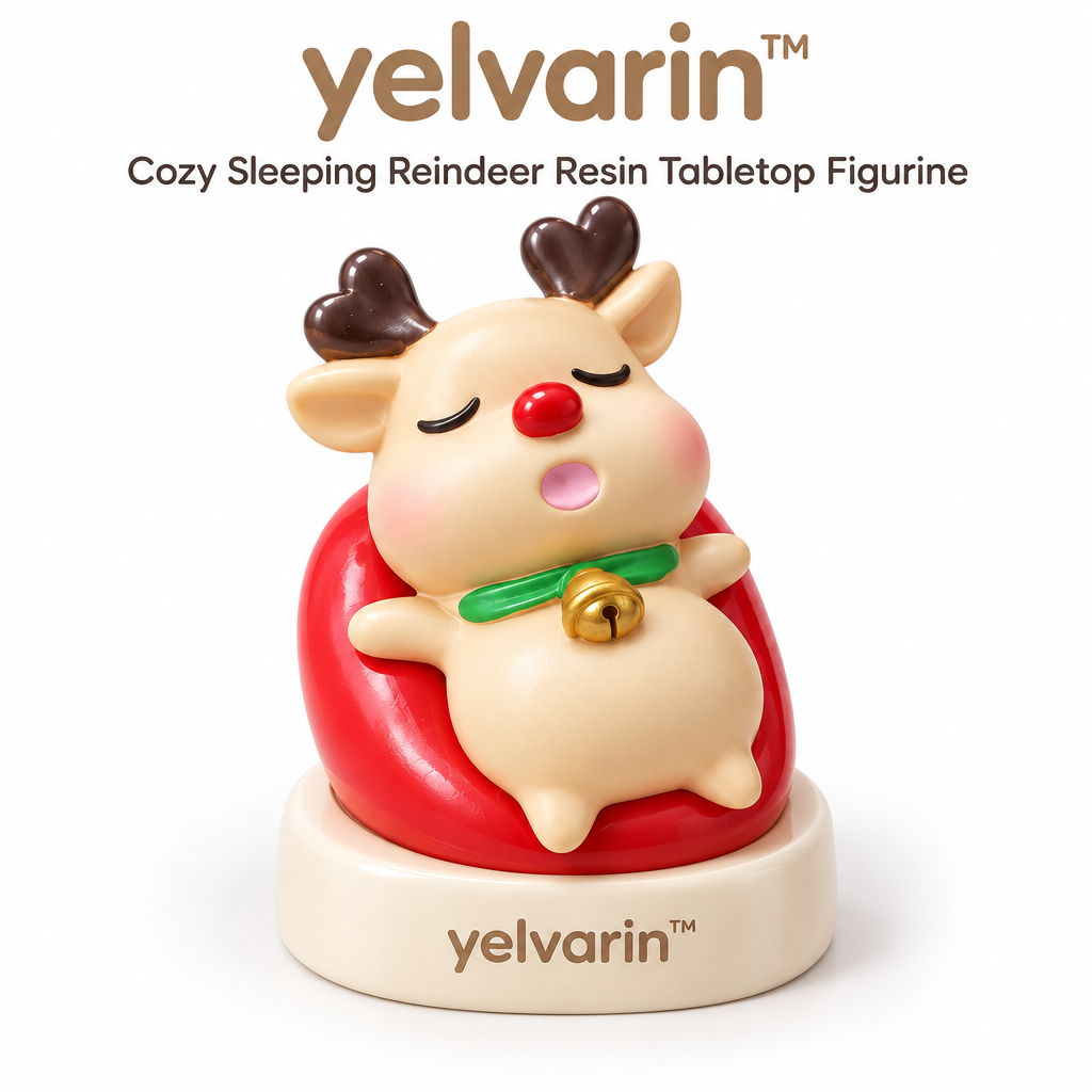 yelvarin™ Cozy Sleeping Reindeer Resin Tabletop Figurine