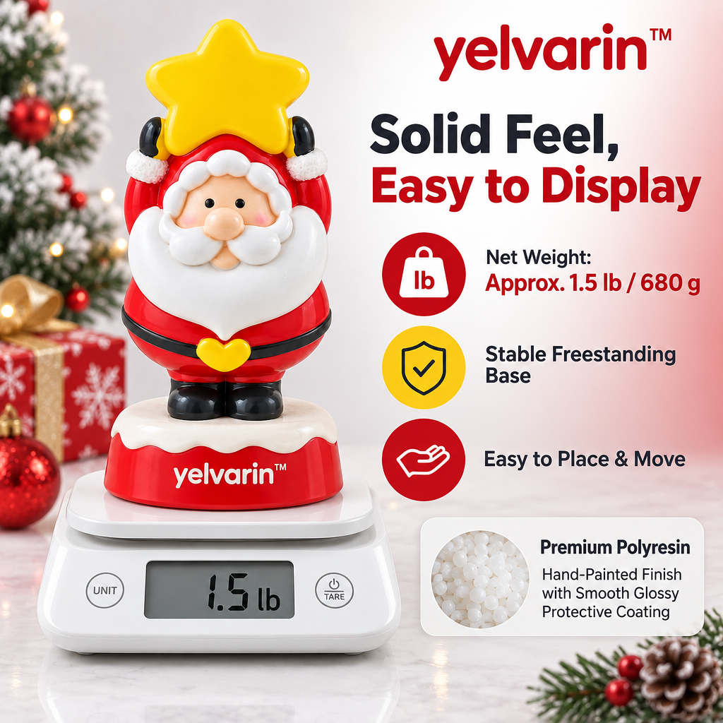yelvarin™ Santa Claus with Star Topper Resin Tabletop Figurine