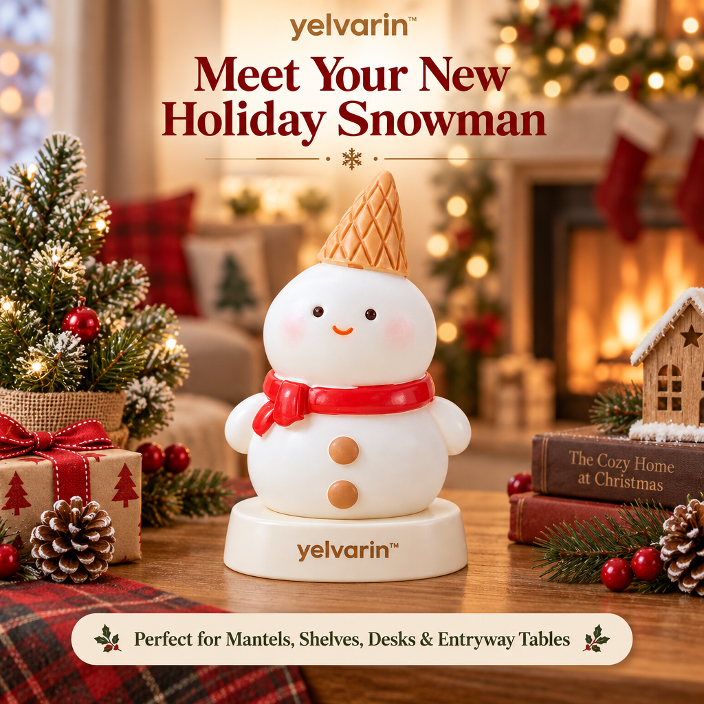 yelvarin™ Cozy Cone Hat Snowman Resin Tabletop Figurine