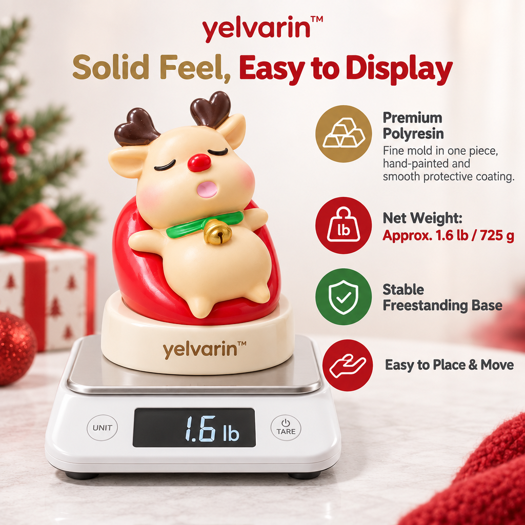 yelvarin™ Cozy Sleeping Reindeer Resin Tabletop Figurine