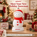 yelvarin™ Cheerful Red Knit Snowman Resin Tabletop Figurine