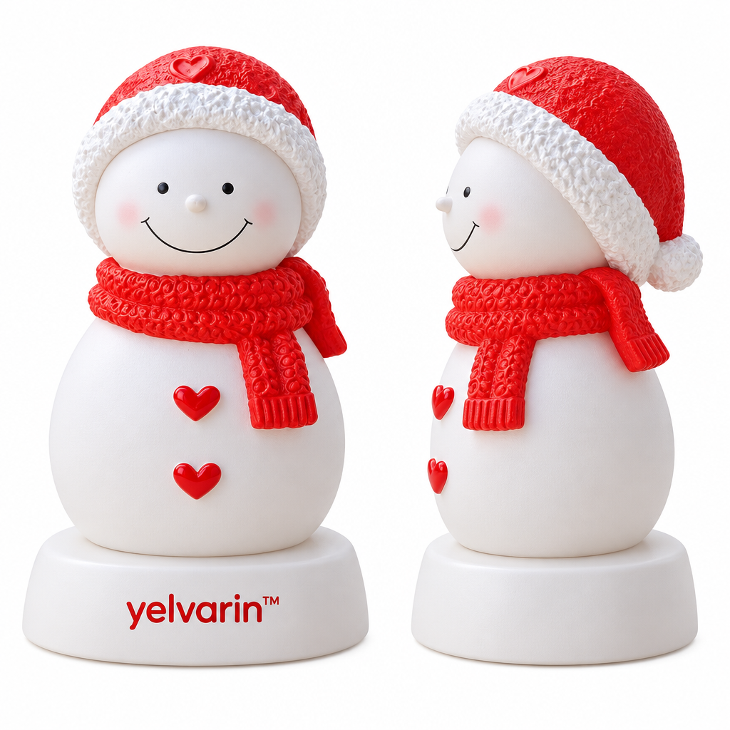 yelvarin™ Cheerful Red Knit Snowman Resin Tabletop Figurine