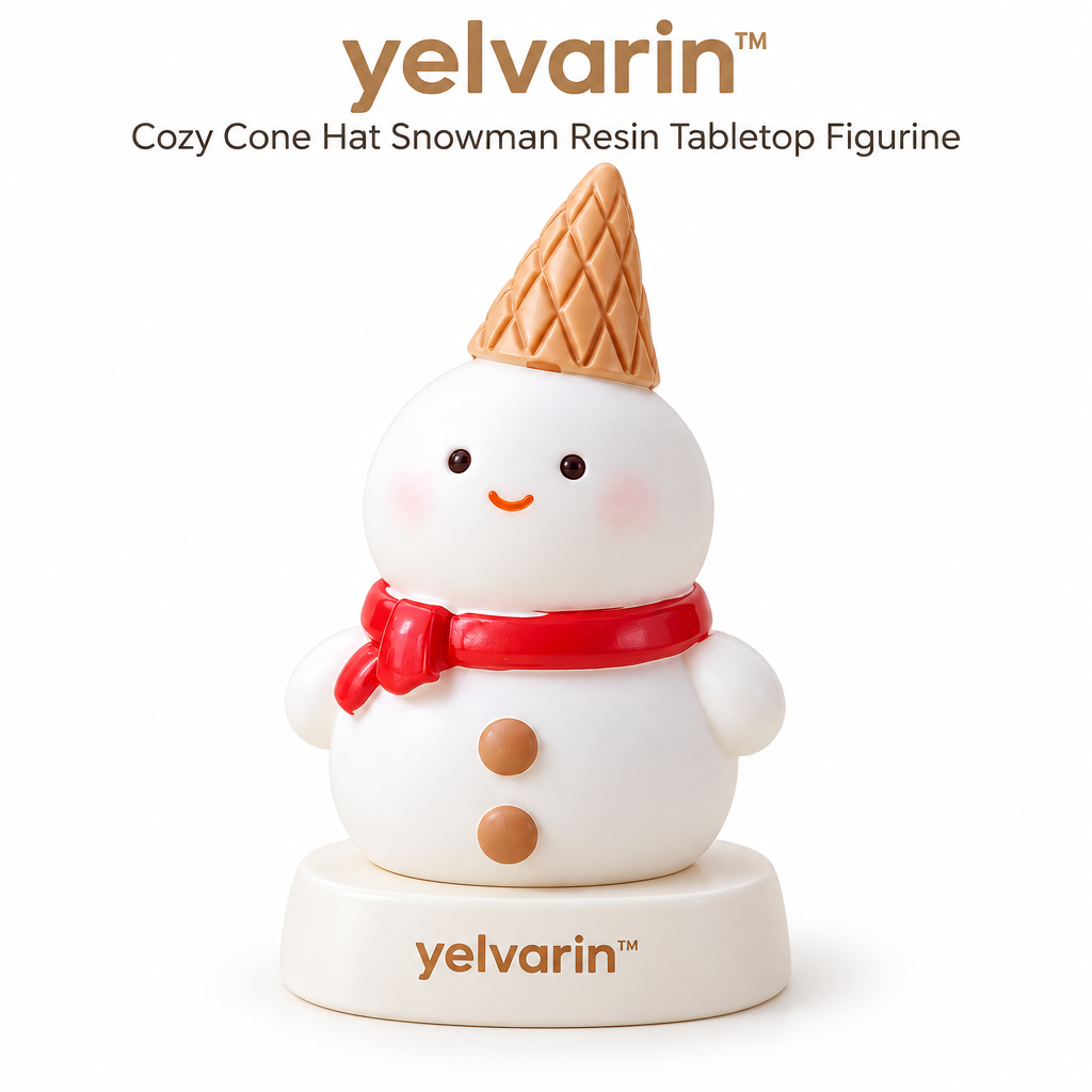 yelvarin™ Cozy Cone Hat Snowman Resin Tabletop Figurine