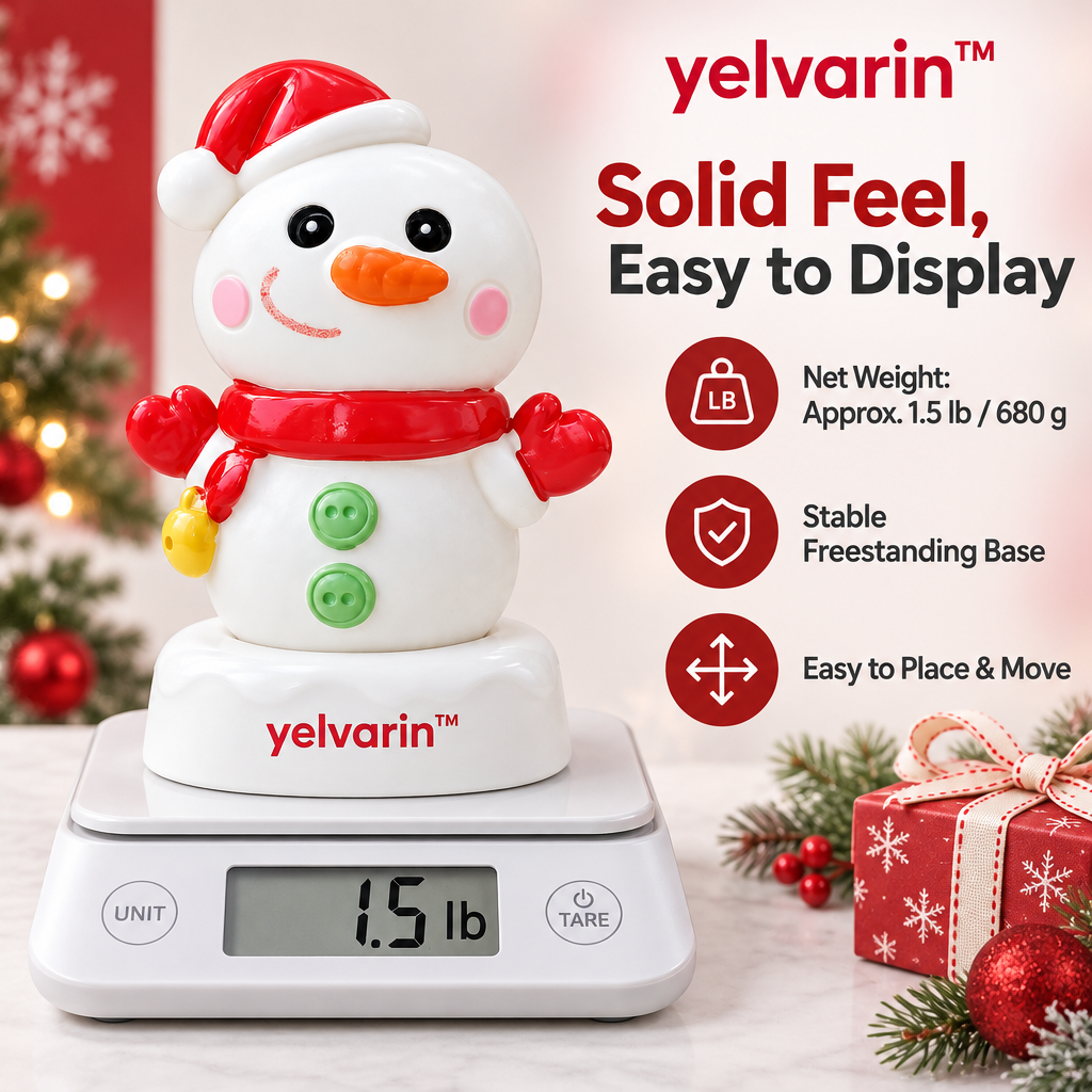 yelvarin™ Cheerful Santa Snowman Resin Tabletop Figurine