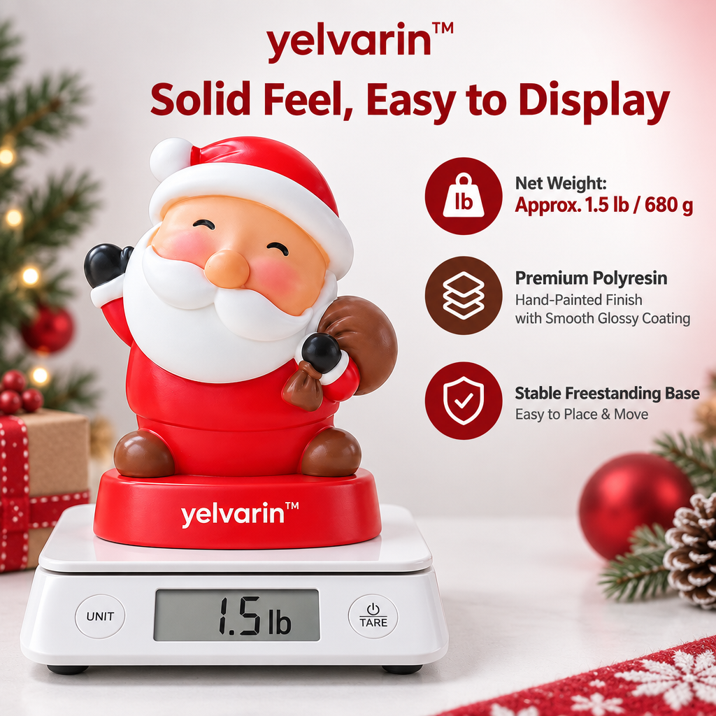 yelvarin™ Jolly Santa Claus with Gift Sack Resin Tabletop Figurine