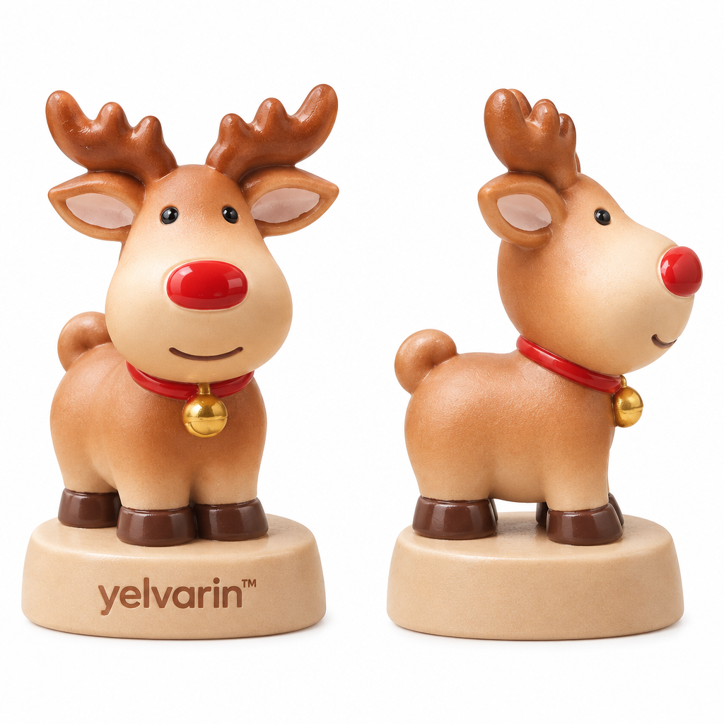 yelvarin™ Cute Christmas Reindeer Resin Tabletop Figurine