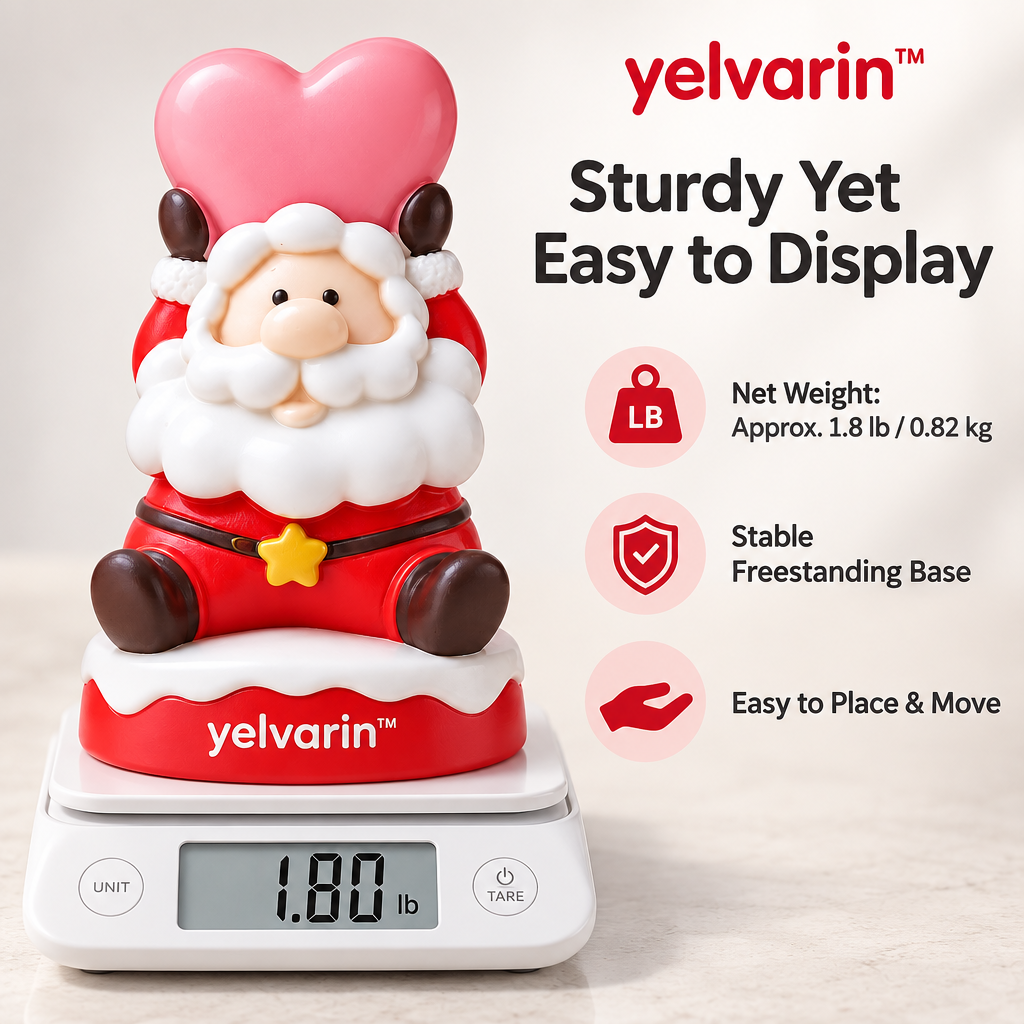 yelvarin™ Santa Claus Heart Hat Resin Tabletop Figurine