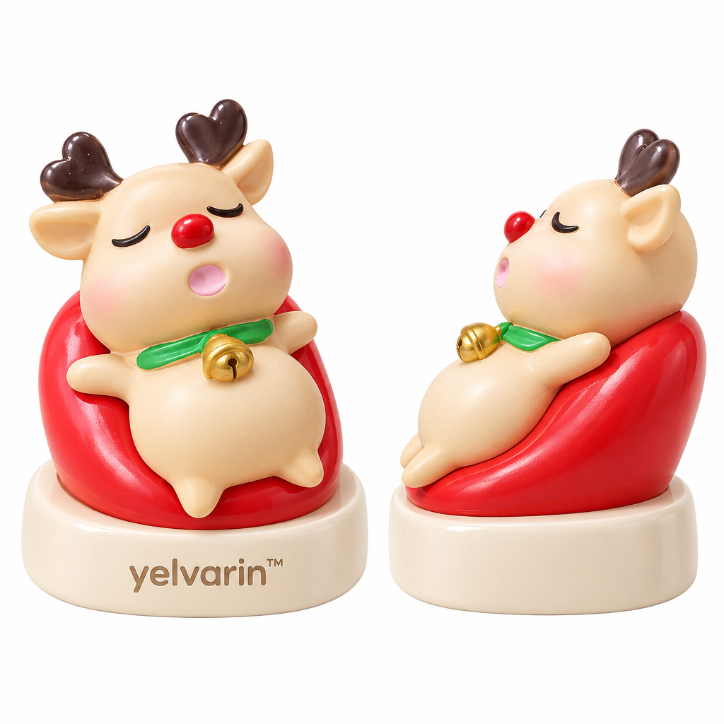 yelvarin™ Cozy Sleeping Reindeer Resin Tabletop Figurine
