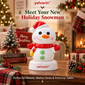 yelvarin™ Cheerful Santa Snowman Resin Tabletop Figurine