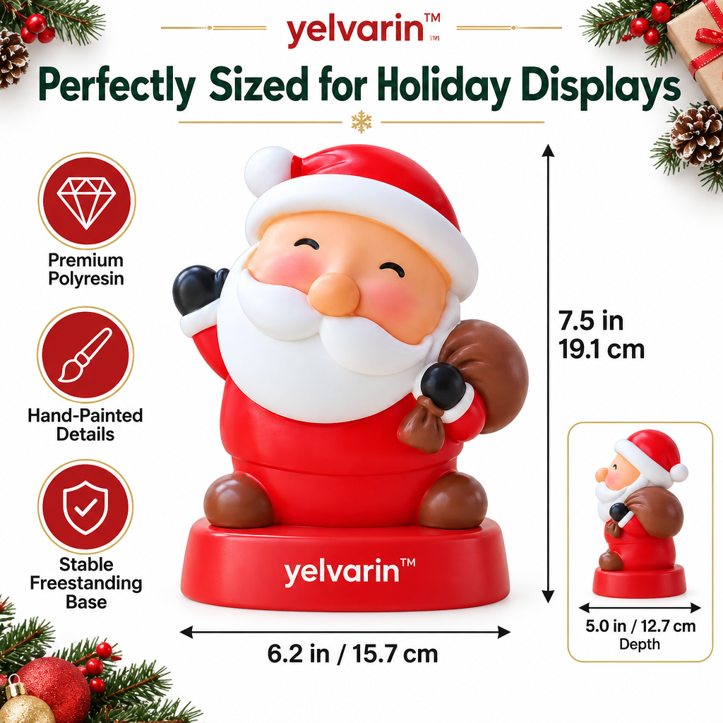 yelvarin™ Jolly Santa Claus with Gift Sack Resin Tabletop Figurine