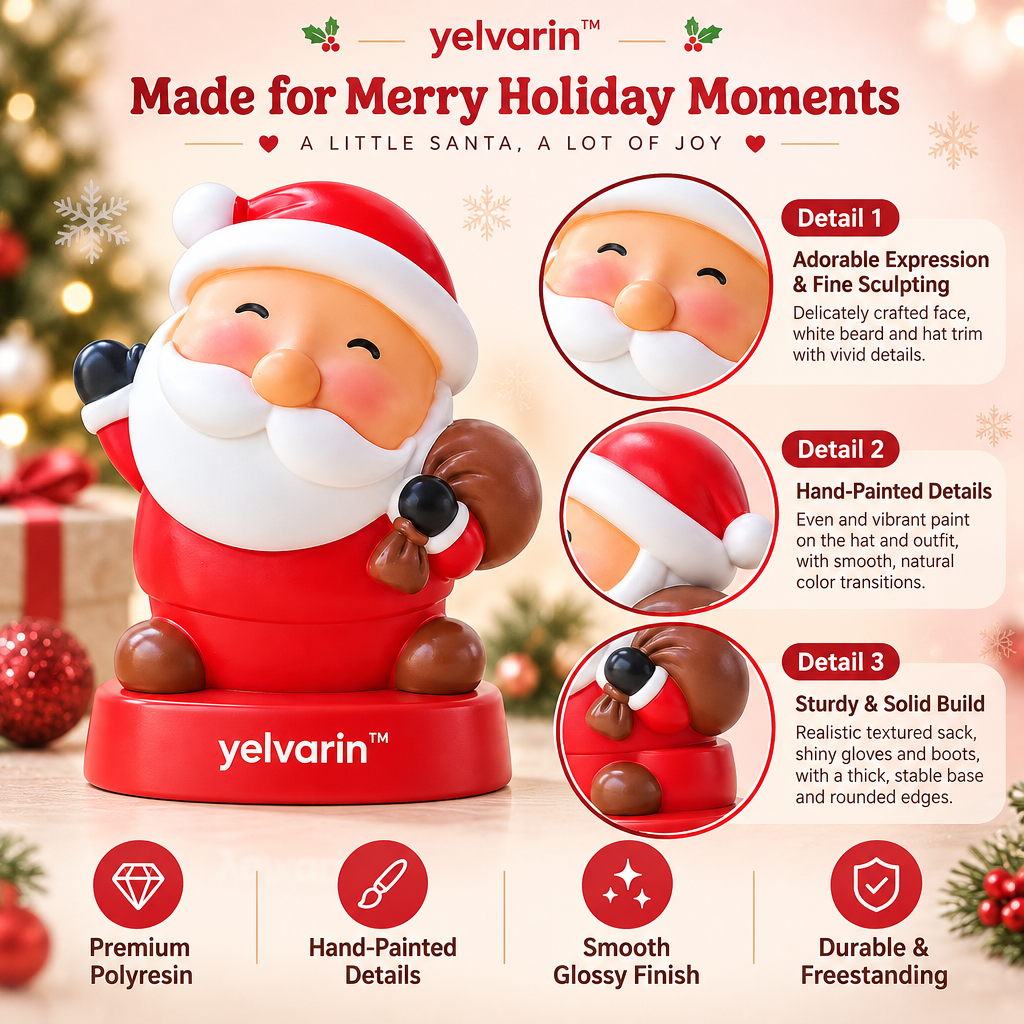 yelvarin™ Jolly Santa Claus with Gift Sack Resin Tabletop Figurine
