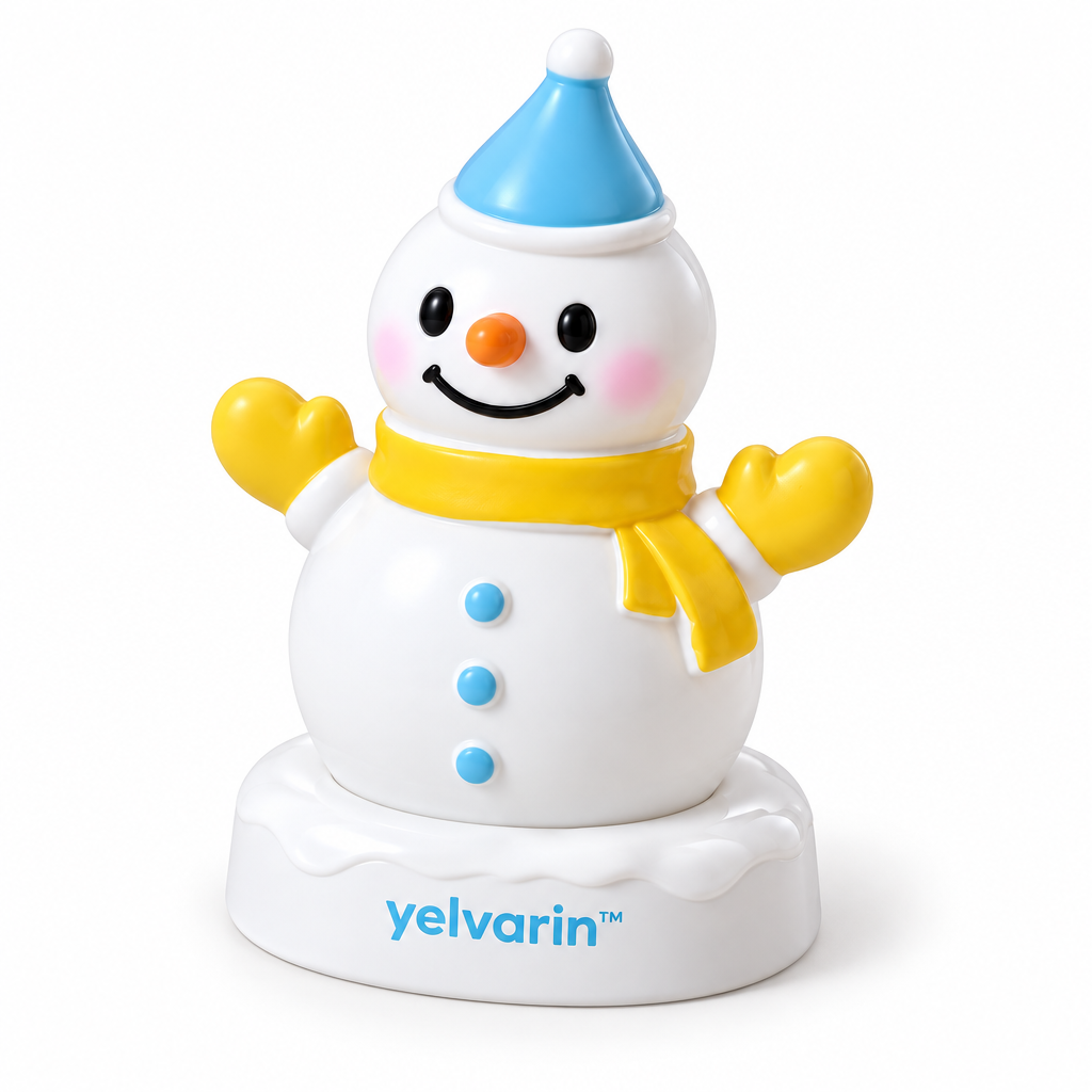 yelvarin™ Cute Snowman with Blue Hat and Yellow Scarf Resin Tabletop