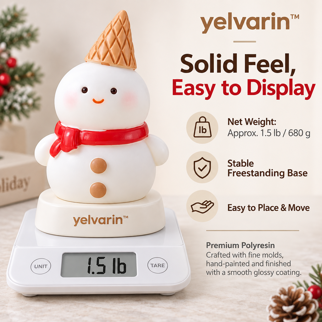 yelvarin™ Cozy Cone Hat Snowman Resin Tabletop Figurine