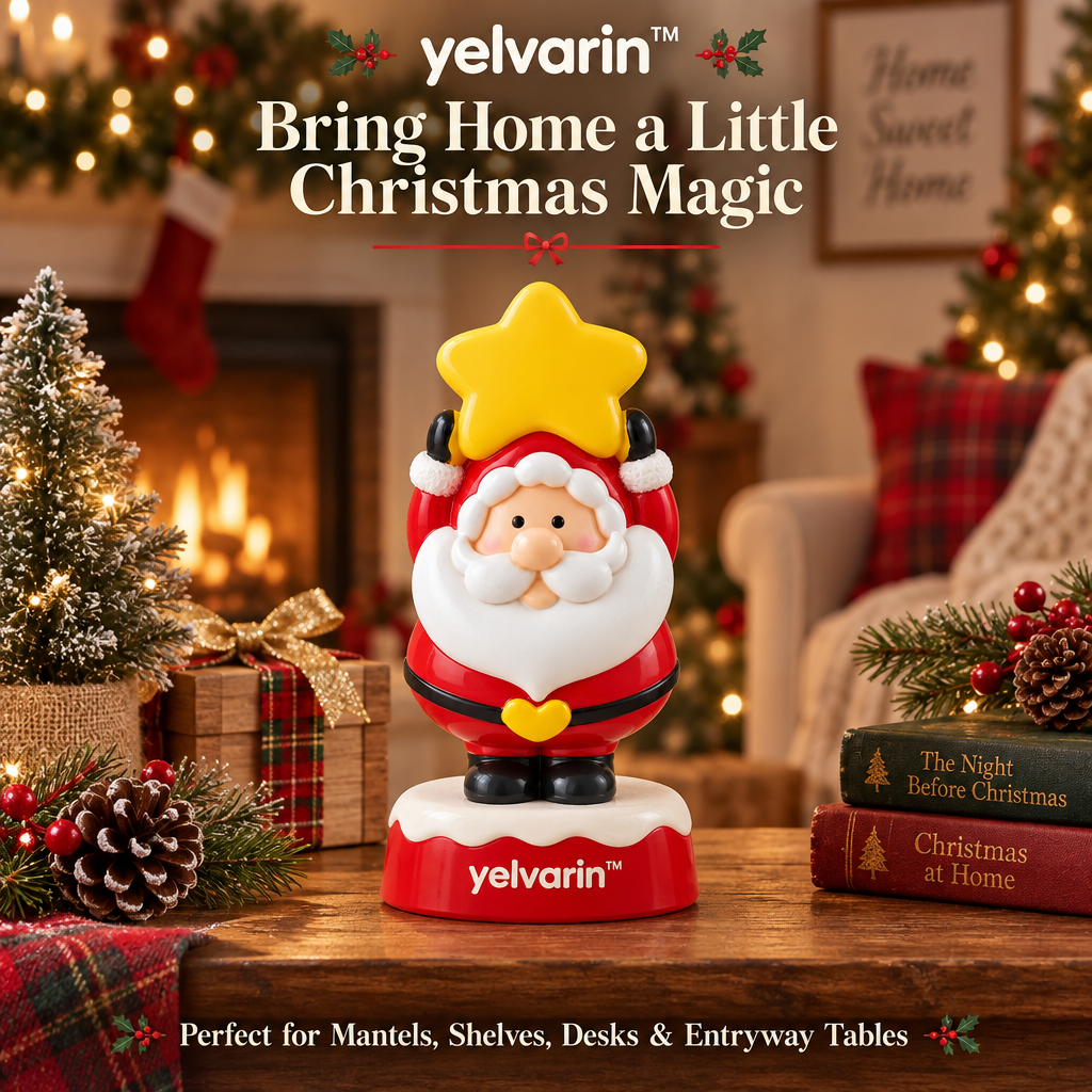 yelvarin™ Santa Claus with Star Topper Resin Tabletop Figurine