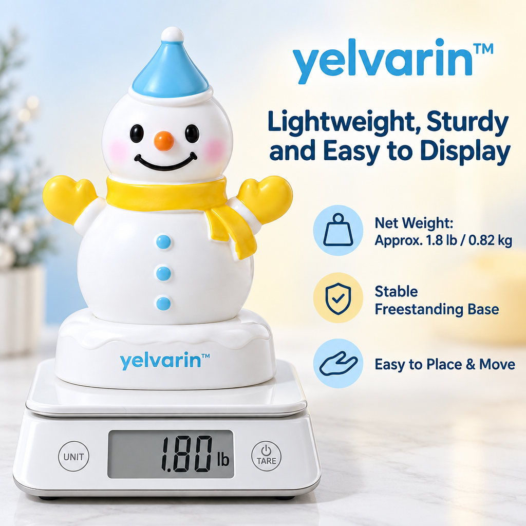 yelvarin™ Cute Snowman with Blue Hat and Yellow Scarf Resin Tabletop